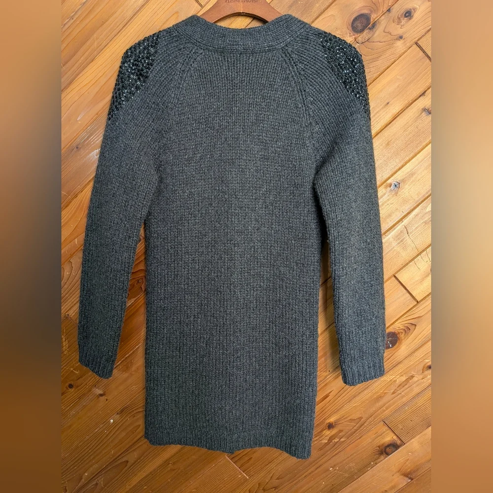 Brunello Cucinelli Long Button-Up Cardigan With Sequins In The Shoulders Size M - Picture 4 of 10